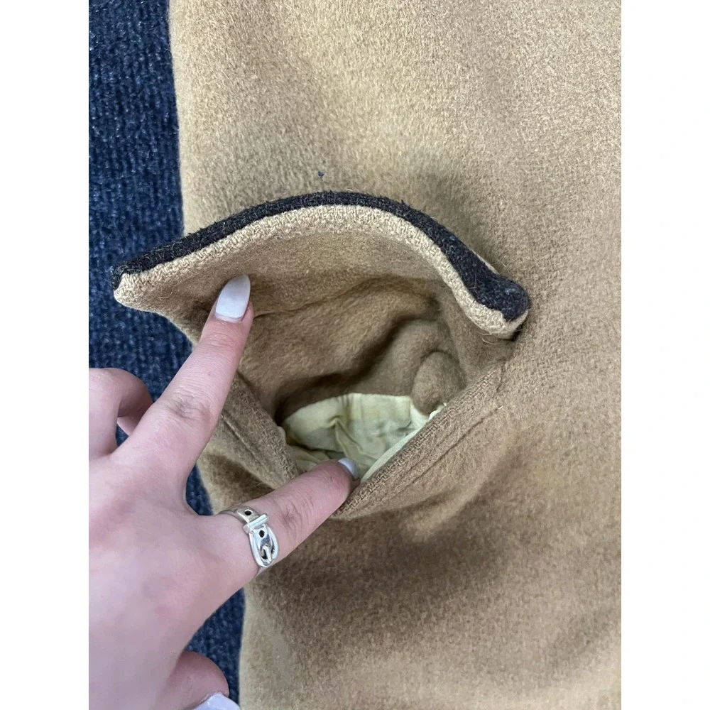 Vintage Loden Coat Mens 42 Beige Wool Lined‎ Single Breasted Overcoat Germany